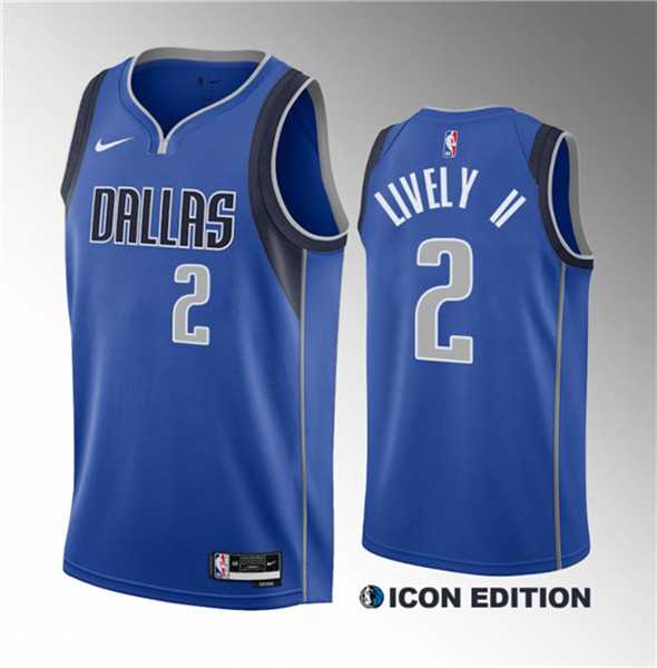 Mens Dallas Mavericks #2 Dereck Lively II Blue 2023 Draft Icon Edition Stitched Basketball Jersey->dallas mavericks->NBA Jersey